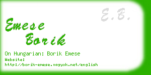 emese borik business card